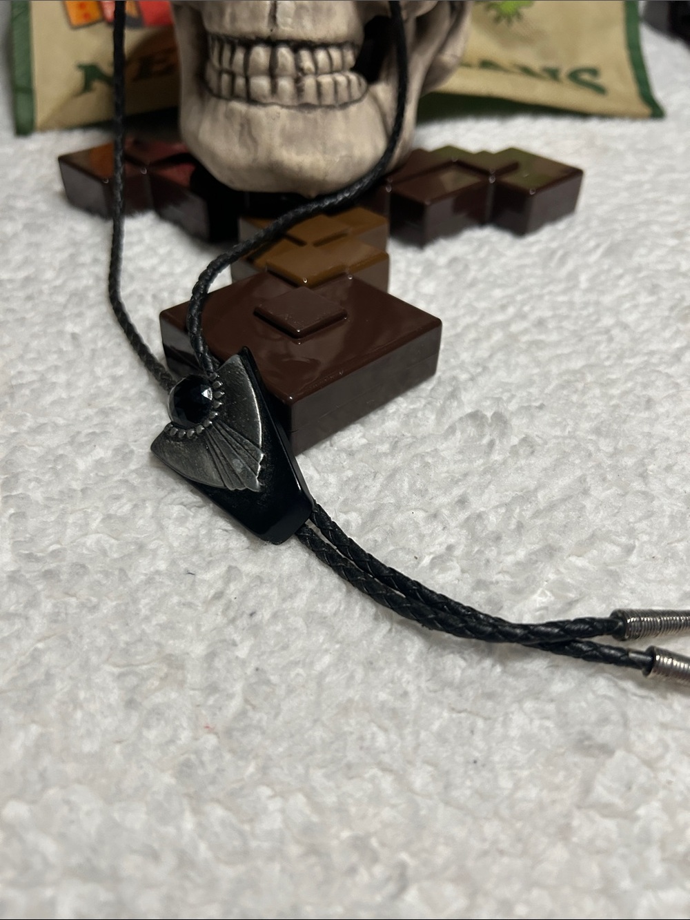 Black leather Bolo tie 🤠